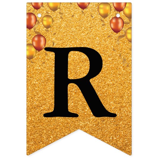 Grote opening Faux Gold Glitter Gold-ballonnen Vlaggetjes (Derde vlag)