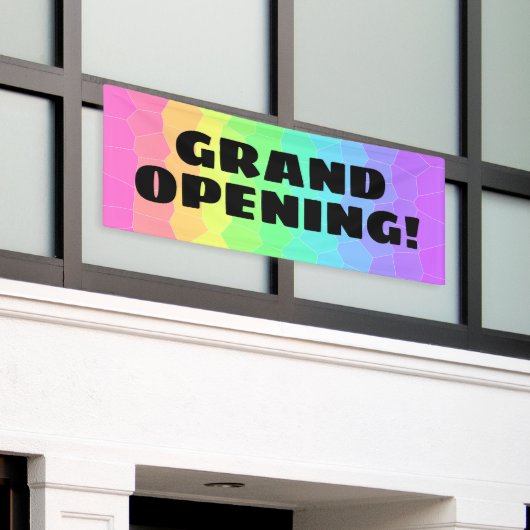 Grote opening! Geometrische regenboog banner (Buitenkant Gebouw)