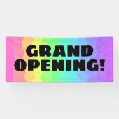 Grote opening! Geometrische regenboog banner (Horizontaal)