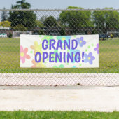 GROTE OPENING! Pastel Rainbow Flowers Banner (Insitu)
