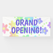 GROTE OPENING! Pastel Rainbow Flowers Banner (Horizontaal)