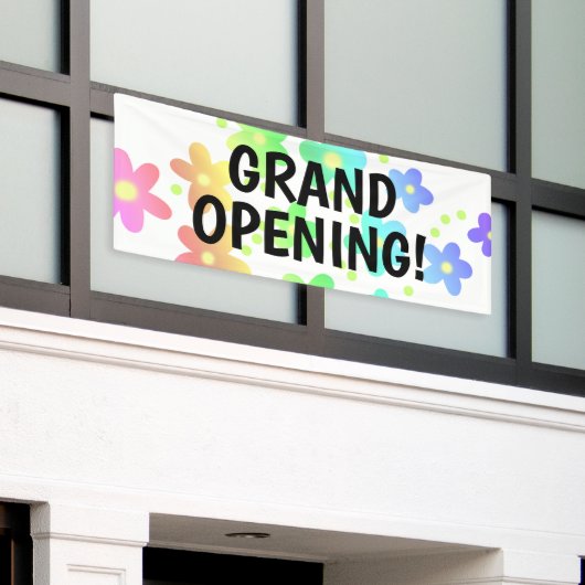 GROTE OPENING! Rainbow Flowers Banner (Buitenkant Gebouw)
