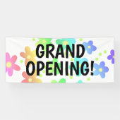 GROTE OPENING! Rainbow Flowers Banner (Horizontaal)