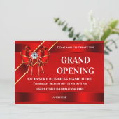 Grote opening rode lint business start elegant save the date (Staand voorkant)