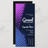 Grote opening Roze Paarse Neon Uitnodigingen (Voorkant / Achterkant)