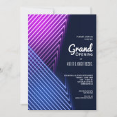 Grote opening Roze Paarse Neon Uitnodigingen (Voorkant)