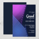 Grote opening Roze Paarse Neon Uitnodigingen (Voorkant / Achterkant)