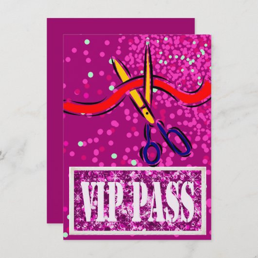 Grote opening Roze VIP van de Lancering nodigt uit Kaart (Voorkant / Achterkant)