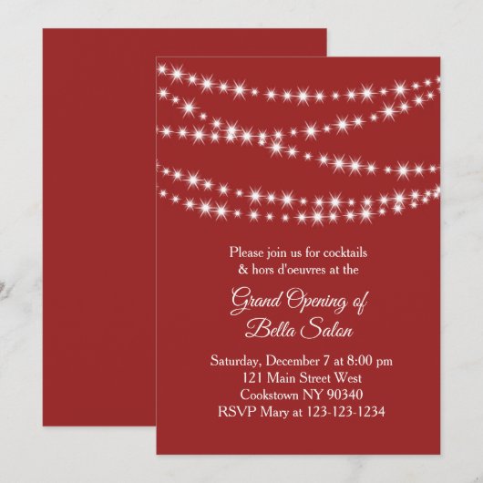 Grote opening Twinkellichten rood Kaart (Voorkant / Achterkant)