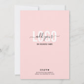 Grote opening voor bedrijven Roze Modern Elegant Kaart (Achterkant)