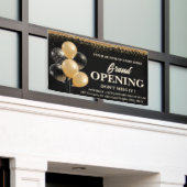 Grote opening voor zwarte en gouden ballonnen spandoek (Buitenkant Gebouw)