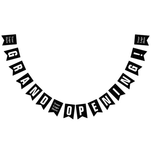 Grote opening zwart en wit Uw Logo hier Vlaggetjes (Alle)