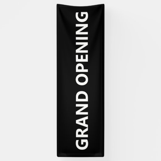 Grote opening zwart-wit spandoek (Verticaal)