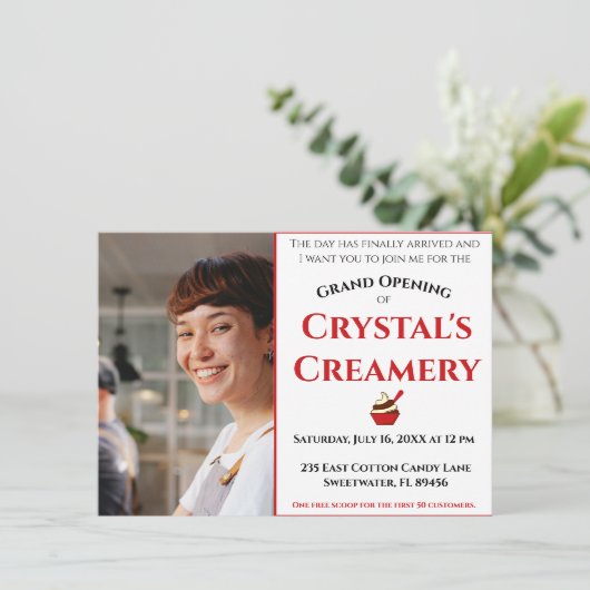 Grote openingsaankondiging aankondiging (Staand voorkant)