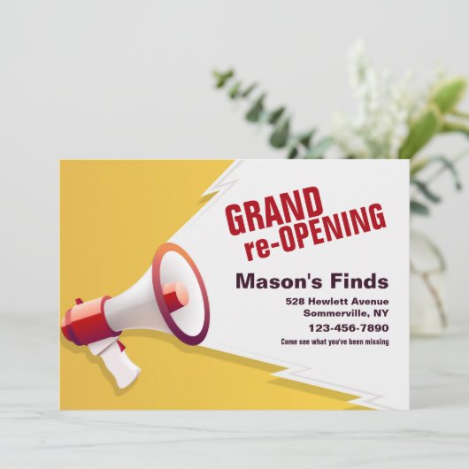 Grote openingsaankondiging kaart (Staand voorkant)