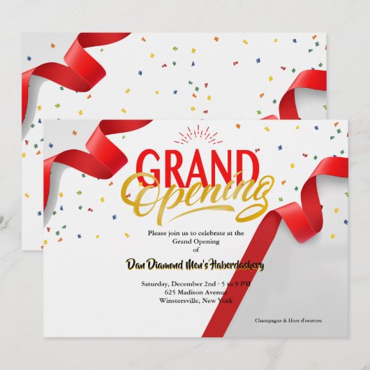 Grote openingsaankondiging kaart (Voorkant / Achterkant)