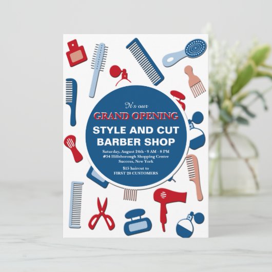 Grote openingsaankondiging van Barber Shop Aankondiging (Staand voorkant)