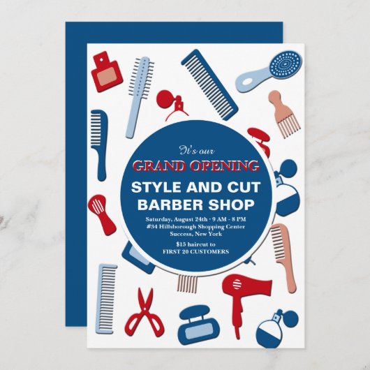 Grote openingsaankondiging van Barber Shop Aankondiging (Voorkant / Achterkant)