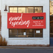 Grote openingsadvertentie - Logo en details toevoe Spandoek