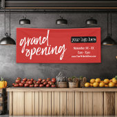 Grote openingsadvertentie - Logo en details toevoe Spandoek