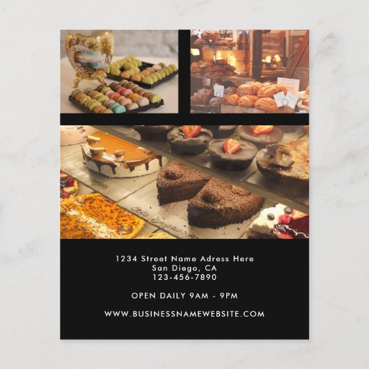 Grote openingsbakkerij Aangepaste foto Logo zwart Flyer (Achterkant)