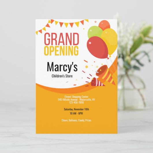 Grote openingsballonnen kaart (Staand voorkant)