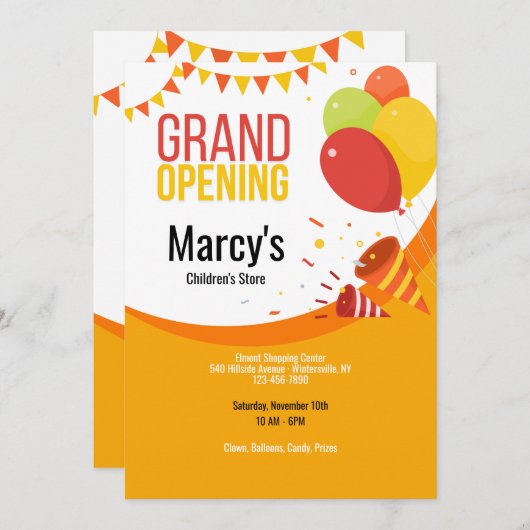 Grote openingsballonnen kaart (Voorkant / Achterkant)