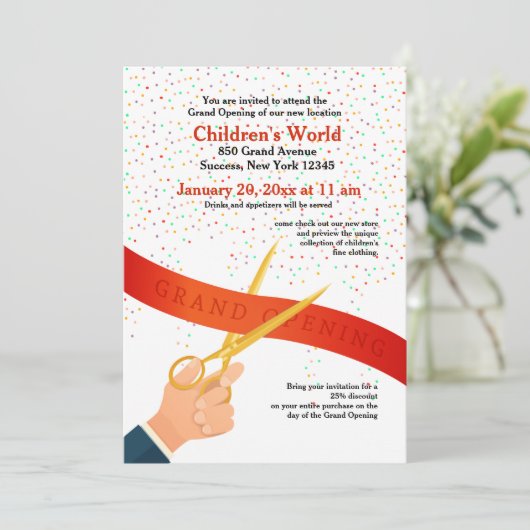 Grote Openingsuitnodiging Kaart (Staand voorkant)