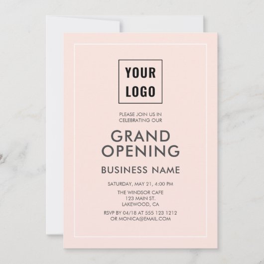 Grote Openingsuitnodiging Logo Professional Kaart (Voorkant)