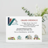 Grote openingsuitnodigingen voor Realty Kantoor Kaart (Staand voorkant)