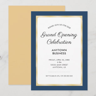 Grote Openingsviering   Navy blauw en goud Kaart