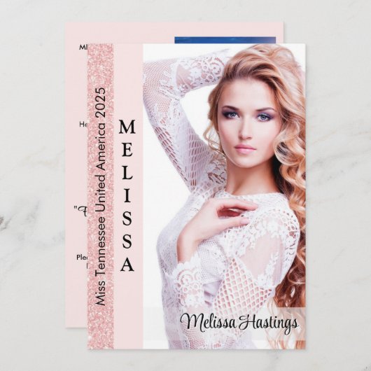 Grote optocht Autograph Kaart | Roos Gold Blush (Voorkant / Achterkant)