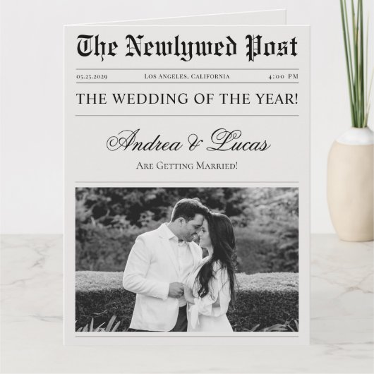 Grote opvouwbare bruiloft krant tijdlijn programma (Voorkant)