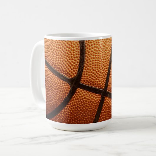 Grote Oranje Basketball, koffie Mok (Voorkant links)