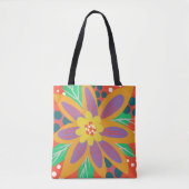 Grote oranje bloem tote bag (Voorkant)