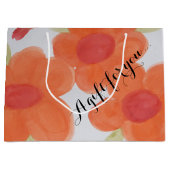 Grote Oranje bloemenzak Groot Cadeauzakje (Voorkant)