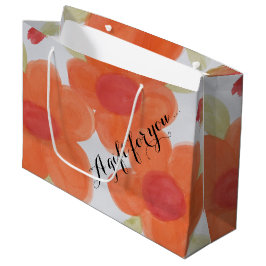 Grote Oranje bloemenzak Groot Cadeauzakje