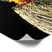 Grote Oranje en Blauwgroen papegaai op een pomp Poster (Hoek)