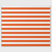 Grote Oranje en witte strepen Cadeaupapier (Vlak)