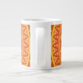 Grote Oranje Mandala Warme Gezellige Boho Oversize Koffiekop (Achterkant)