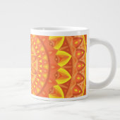 Grote Oranje Mandala Warme Gezellige Boho Oversize Koffiekop (Rechts)
