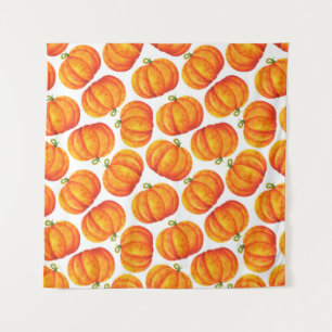 Grote oranje pompoen. Eenvoudige afdruk met waterv Wandkleed