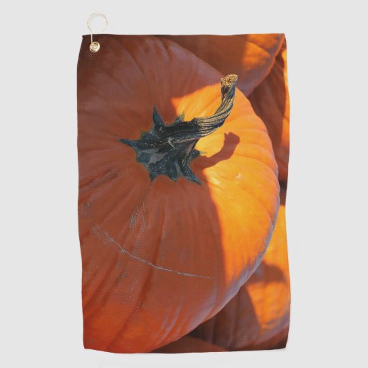 Grote Oranje Pompoen Golfhanddoek (Voorkant)