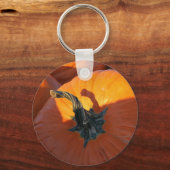 Grote Oranje Pompoen Sleutelhanger (Achterkant)