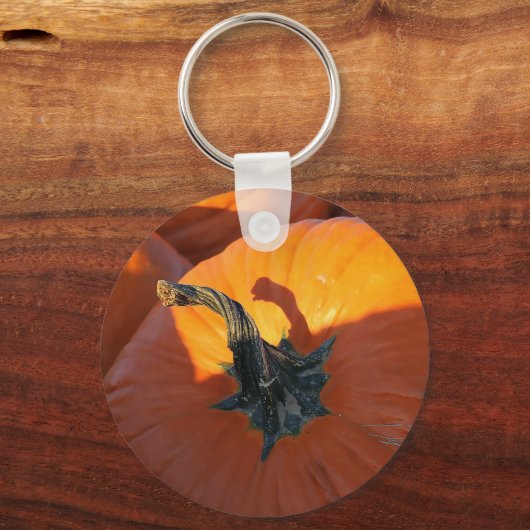 Grote Oranje Pompoen Sleutelhanger (Voorkant)