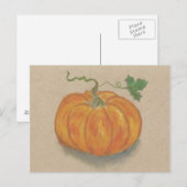 Grote Oranje pompoen stilleven olie pastel Briefkaart (Voorkant / Achterkant)
