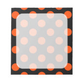 Grote Oranje Stippen op zwart Notitieblok (Voorkant)