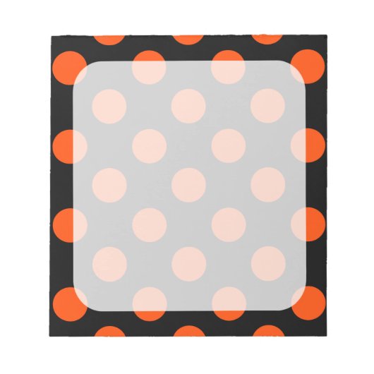 Grote Oranje Stippen op zwart Notitieblok (Voorkant)