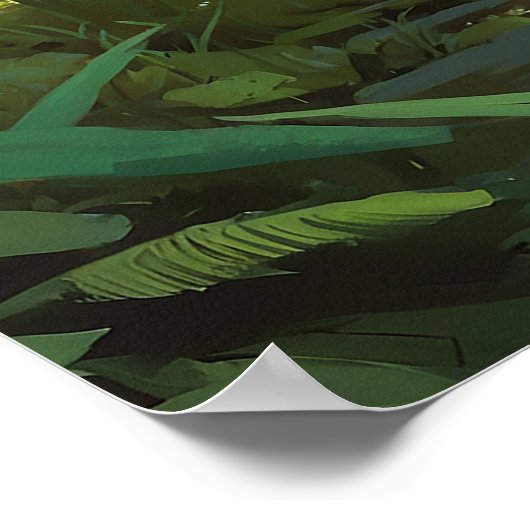 Grote Oranje Tijger in Oerwoud Wildlife Painting Poster (Hoek)