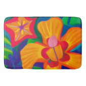 Grote oranje tropische bloem Bath Mat (Voorkant)